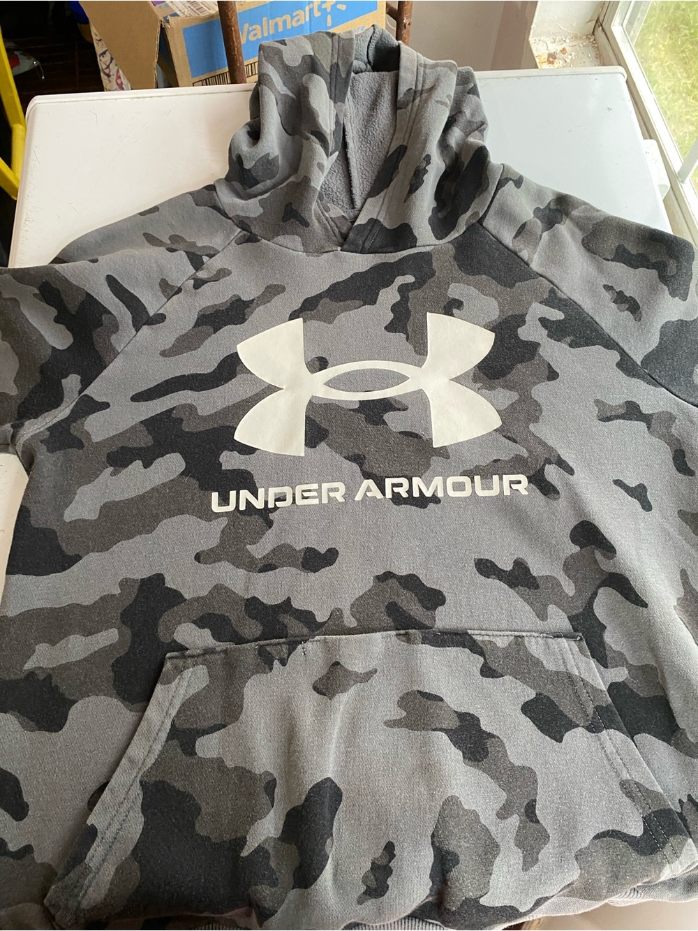 Under Armour Black & Gray Camo Pullover Hoodie
